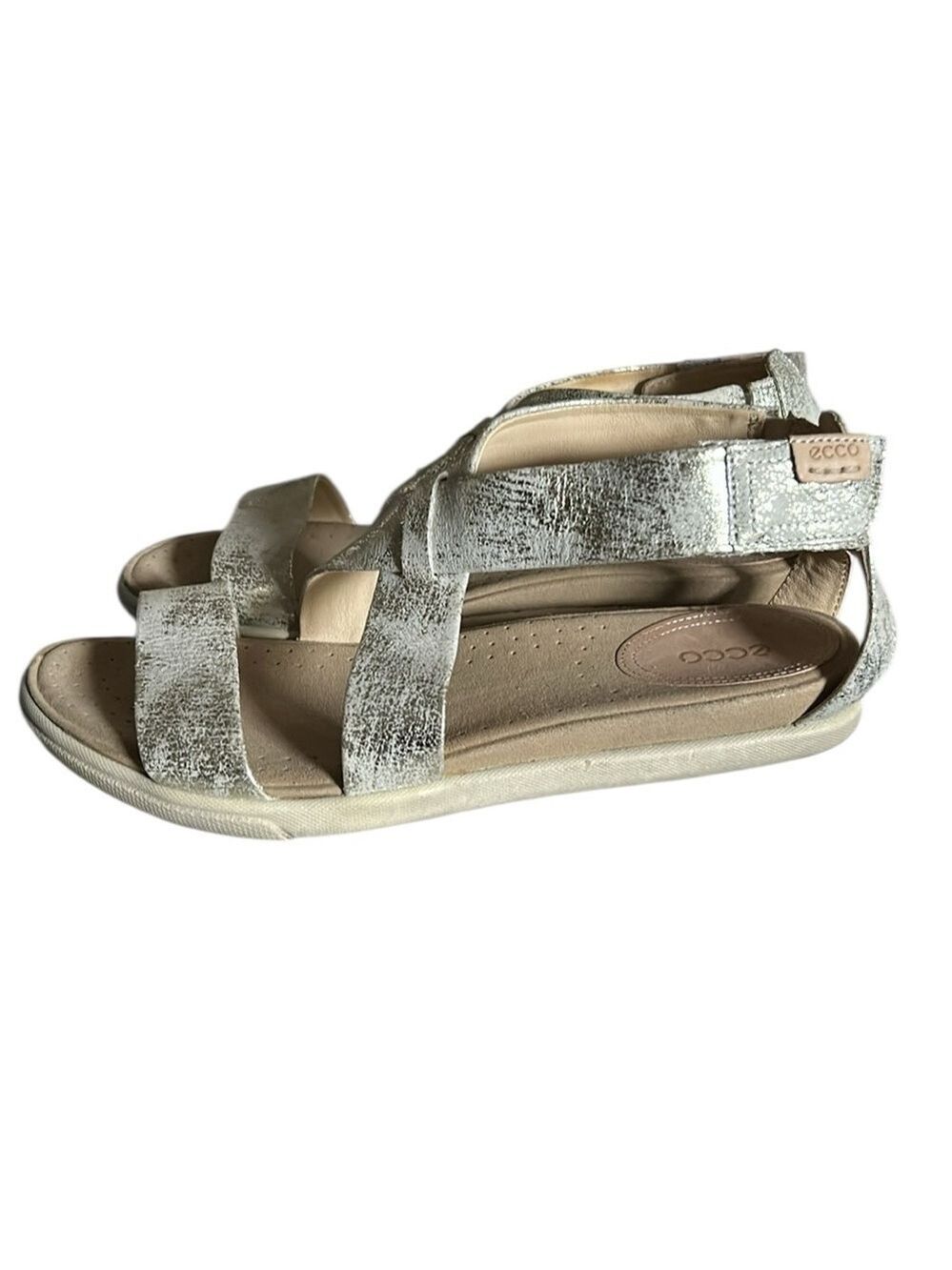 ECCO Damara Flat Comfort Sandals Warm Gold Metallic Sz 40 - Picture 5 of 12